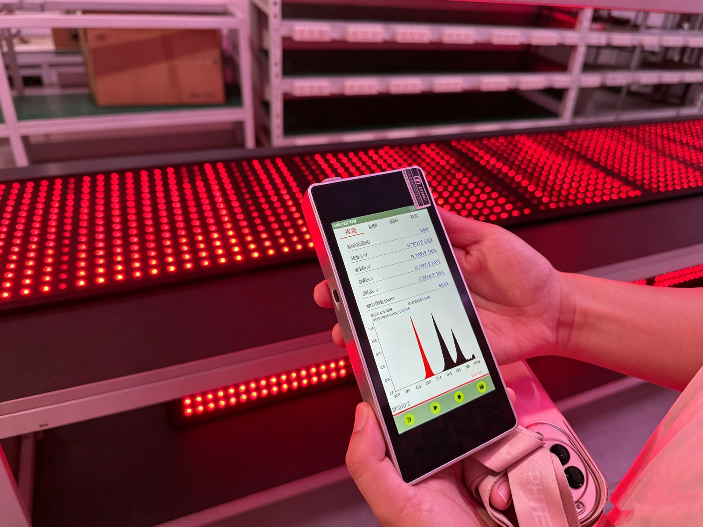 Precise wavelength testing for red near‑infrared light therapy devices